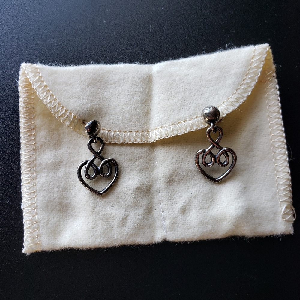 James Avery scrolled heart drop earrings